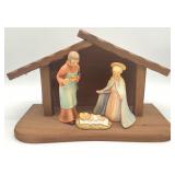 3pc Goebel Hummel # 214 Nativity Figures w/ Stable