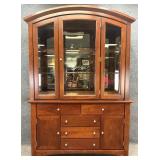 Cherry Tone Dome Top China Cabinet
