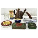 Vintage Advertising Tins, Copper Tone Torch &