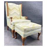 Vintage Wingback Chair & Ottoman