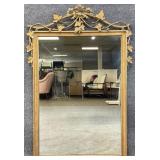Ornate Carved Bow & Ivy Giltwood Wall Mirror