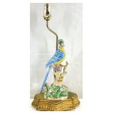 Chinese Porcelain Parrot Figural Lamp