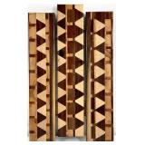 Artist Signed, End Grain Wooden Wall Art Plaque