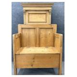Stripped Pine Lift Seat Bench