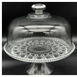 Federal Glass Windsor Cake Plate With Glass Dome