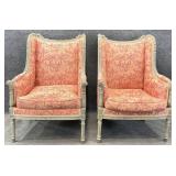 Pair Ornate Italian Fireside Chairs