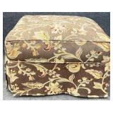 Floral Upholstered Ottoman