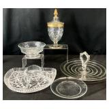 Vintage Glass Serving Dishes & Candy Jar