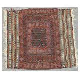 3.6 x 3.8 Antique Vintage Turkeman Style Rug