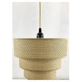Woven Rattan 3-Tier Drum Shade Chandelier Light