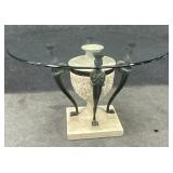 Glass Top Figural Base Dinette Table