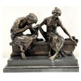 Lovers Romantic Couple on Bench Bronze Statue