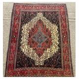 5.10 x 4.4 Hand Knotted Seneh Persian Wool Rug
