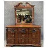 Block Front Double Dresser w/ Mirror