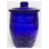 Large Planter's Peanuts Cobalt Blue Glass Counter