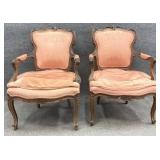 Pair Ornate Italian Arm Chairs