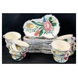 Vintage Italian Hand Painted Snack Plates & Cups