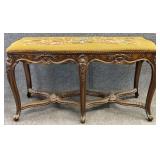 Antique Italian Needlepoint Bench