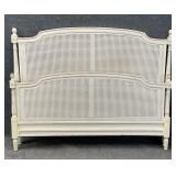 White Caned Queen Size Bed