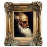 Carlo Ferrario, Bearded Man Profile Art, Gilded