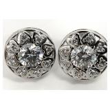 Sterling Silver Clear Stone Earrings
