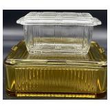 2 Vintage Glass Refrigerator Boxes