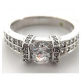 Sterling Silver Engagement Ring, Sz 5