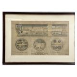 RARE Hand Colored NYC Tunneling Operations Print