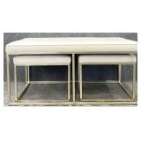 New Button Tufted 3pc Bench Set