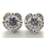 Sterling Silver Clear Stone Earrings