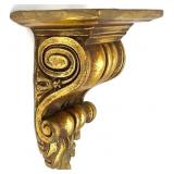 Gold Molded Plaster Wall Sconce Shelf