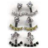 3 Pair Sterling Silver Anchor Earrings