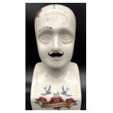 Tattooed Phrenology Head Bust
