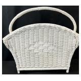 White Wicker Magazine Rack