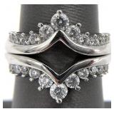 Sterling Silver Wedding Ring Enhancer Set, Sz 6
