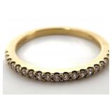 Gold Tone Sterling Channel Set Ring, Sz 7.5
