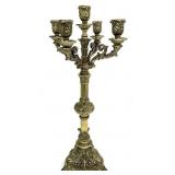 Heavy Gilt Metal 5-Light Candelabra