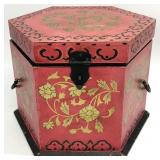 Asian Style Painted Wood Storage Box