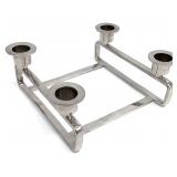 Minimalist Geometric Silver Tone Candelabra