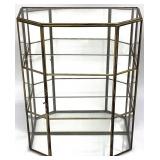 Small Glass & Brass Curio Cabinet, Wall / Tabletop