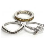3pc Sterling Silver Rings, Sz 5