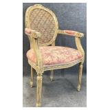Italian Oval Cane Back Arm Chair