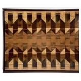 Artist Signed, End Grain Wooden Wall Art Plaque