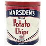Vintage Marsden's Potato Chips Large Tin