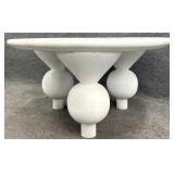 New Round White Modern Coffee Table