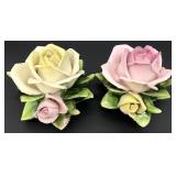 2 Kandarbeit German Porcelain Roses