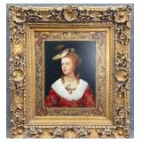 European Woman's Portrait Painting, Signed