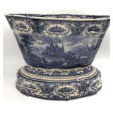 Victoria Ware Large Blue & White Jardiniere on