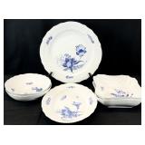 6pc Royal Copenhagen Blue Flowers Curved China