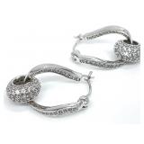 Sterling Silver Clear Stone Earrings